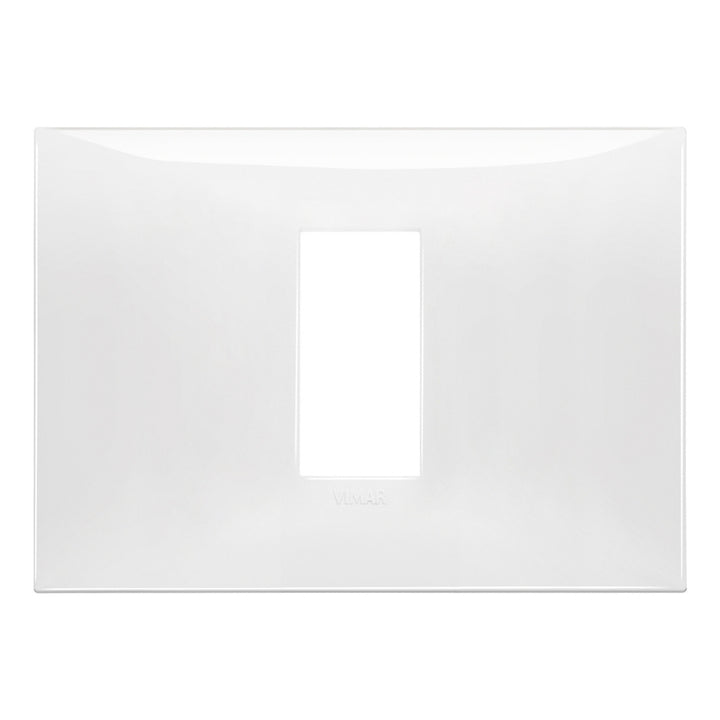 Placa Blanco Glossy (Total Look) fabricada en tecnopolímer, línea NeveUp de Vimar