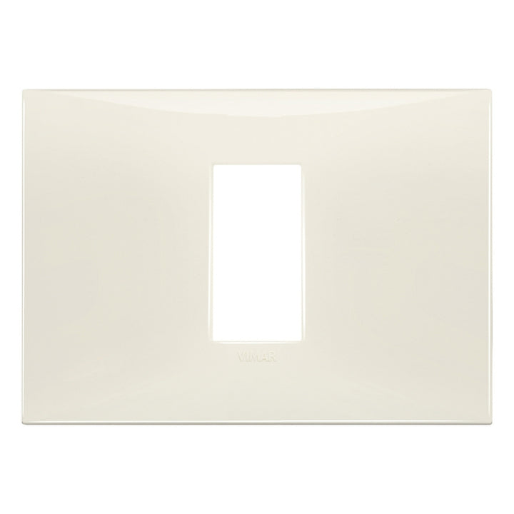 Placa Marfíl Glossy fabricada en tecnopolímero, línea NeveUp de Vimar