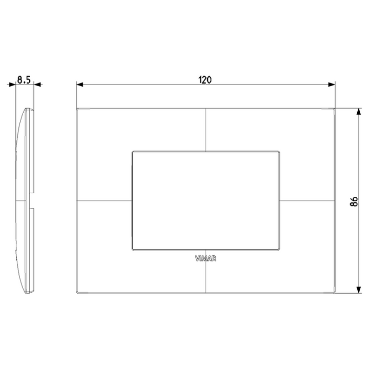 Placa Pizarra Glossy fabricada en tecnopolímero, línea NeveUp de Vimar