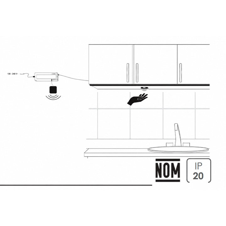 Sensor de mano para fuente de poder de la serie CPGAB (requiere receptor modelo ILUSWRCVGAB, se vende por separado), incluye cable USB para carga y soporte magnético de iLumileds