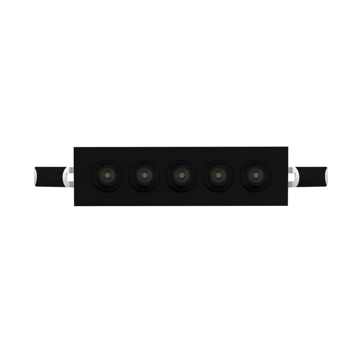 Luminario rectangular puntual 10W 36° bajo deslumbramiento, acabado negro con 5 cuerpos con chips marca Osram 85-277V de iLumileds