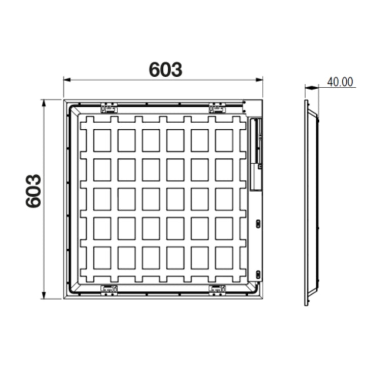 Panel LED PFM 60.3x60.3cm color de luz y potencia selectable (3000K - 4000K - 5000K) (26W - 3380lm / 36W - 4680lm / 46W - 5980lm) 0-10V 100-277V de Ledvance