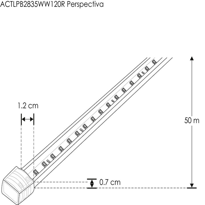 Tira LED 2835 NONWIRE 8W/m 127V rollo de 50m atenuable para exteriores con chip de ultra-brillo opción en color de luz cortes cada 20cm de iLumileds