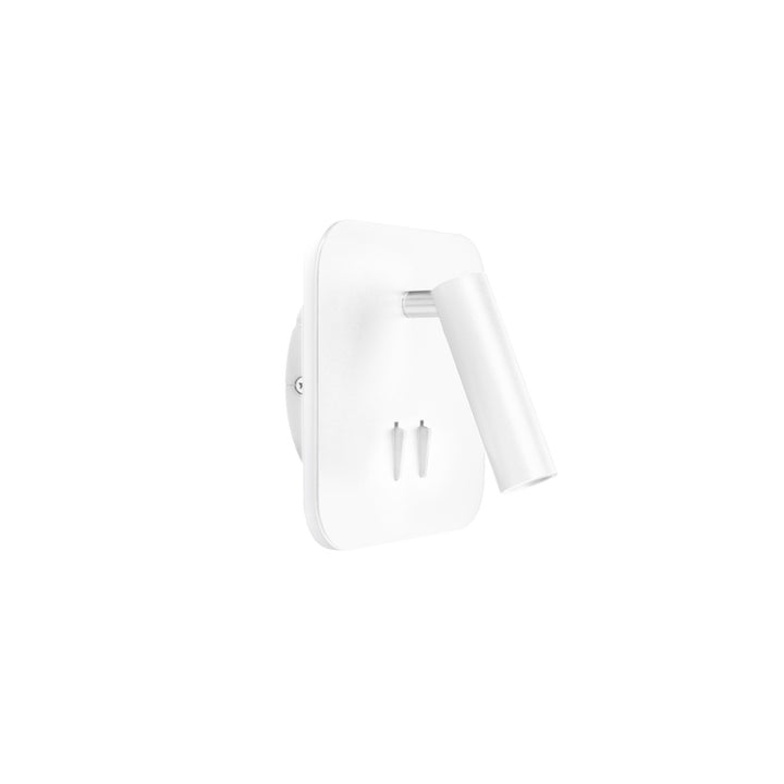 Luminario para lectura sobreponer en muro MARA SQ 9W luz cálida dirigible y orientable, doble apagador local para luz de lectura y luz indirecta, acabado negro y blanco de AURO Lighting