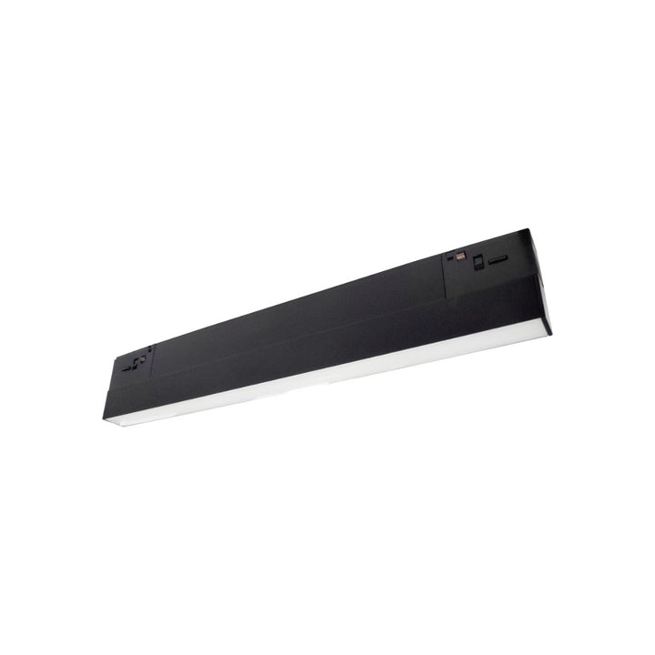 Luminario lineal de riel MAGNETO ATENUABLE 9W, 30cm, 48Vcd, 3000K, ángulo 110°, 0-10V, acabado negro de AURO Lighting