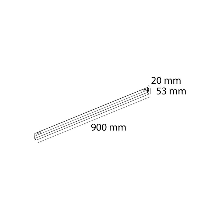 Luminario lineal de riel MAGNETO ATENUABLE 25W, 90cm, 48Vcd, 3000K, ángulo 110°, 0-10V, acabado negro de AURO Lighting