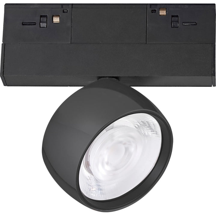 Luminario spot de riel MAGNETO ATENUABLE 12W dirigible y orientable, 48Vcd, 3000K, ángulo 35°, 0-10V, acabado negro de AURO Lighting