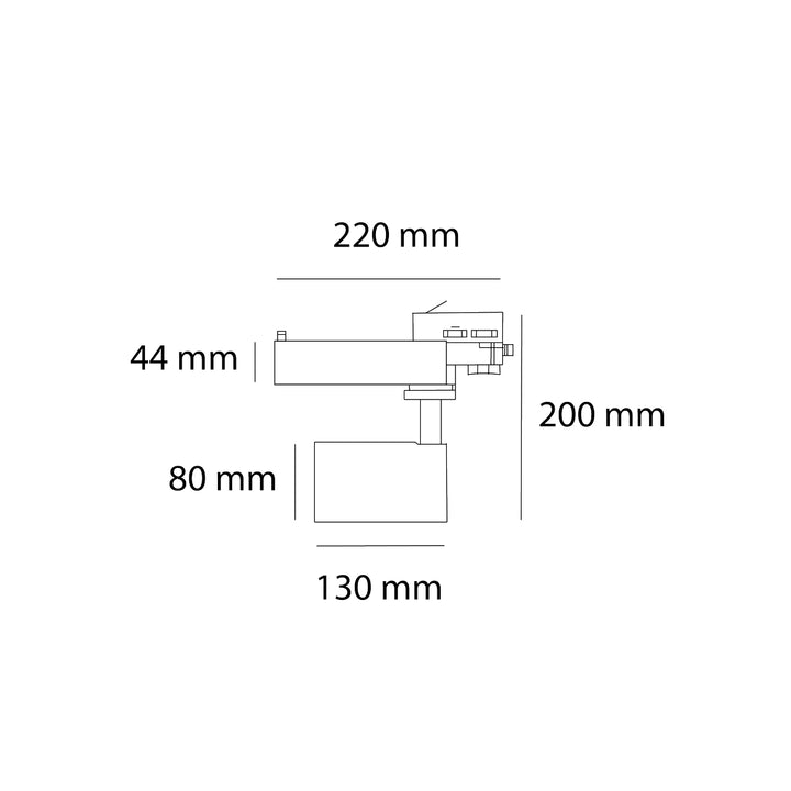 Proyector KALA H 26W CRI>90 36° para riel de tres fases acabado blanco o negro, opción color de luz neutro cálido (3000K) y neutro (4000K) de AURO Lighting