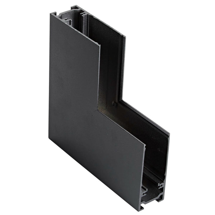 Conector esquinero interior de riel para sobreponer o suspender MAGNETO, acabado negro.