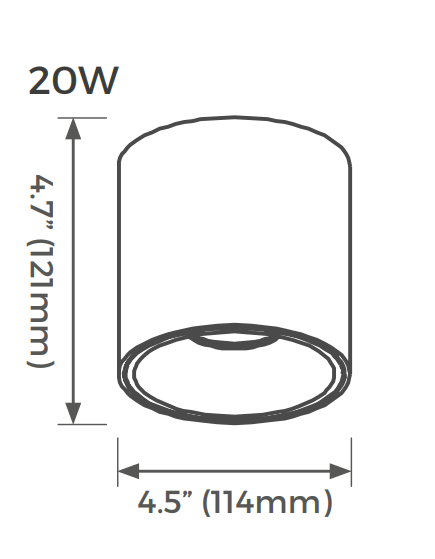Circular Surface Downlight 40W 40°, luz neutra (4000K) 120-277V, acabado negro de Luceco