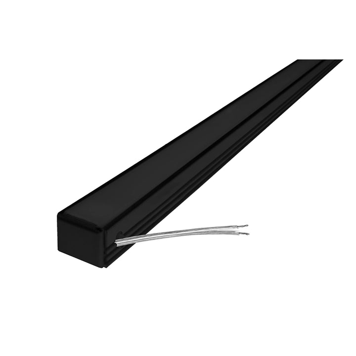 Perfil de aluminio negro integrado 20W DXAP01N200. -Largo 2m A:1.7cm Al:1.2cm-, opción solor de luz cálido (2700K) y neutro (4100K) con alimentación lateral, 127V de iLumileds