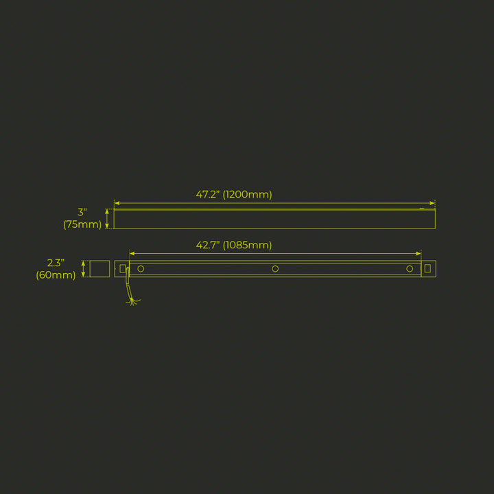 Luminario lineal 120cm Contour Configurable G4 potencia y color de luz selectable (30 / 40 / 50W) (3000K / 3500K / 4000K / 5000K), para empotrar, suspender o sobreponer (accesorios no incluidos),opción acabado blanco o negro, 120-277V de Luceco - Blanco - Dimensiones