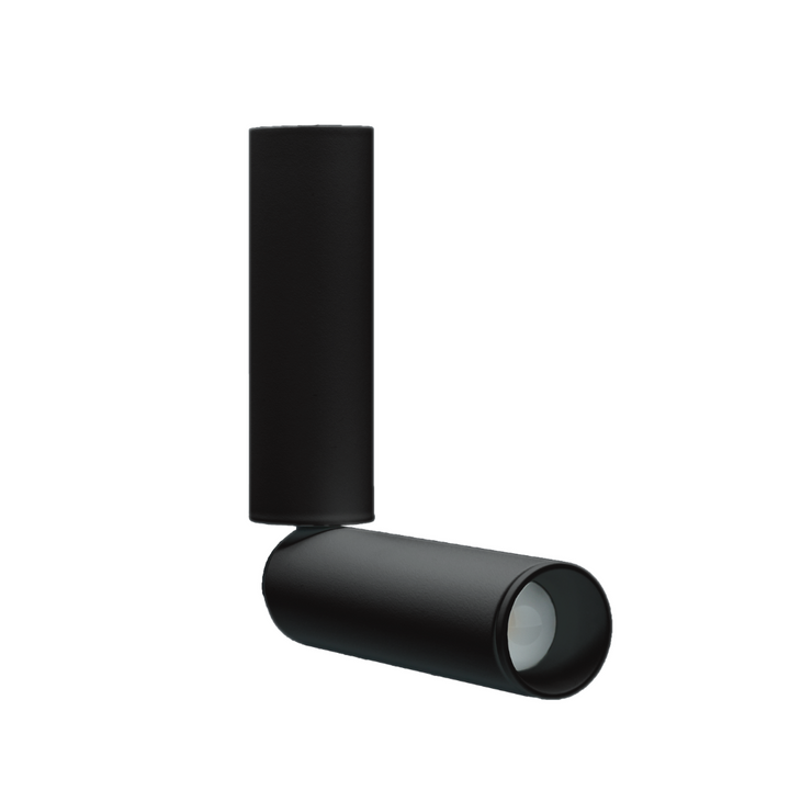 Proyector cilíndrico 5W ángulo de salida ajustable 10 a 50°, cuerpo de 20cm, luz cálida (3000K) opción acabado negro o blanco de línea Europea iLumileds