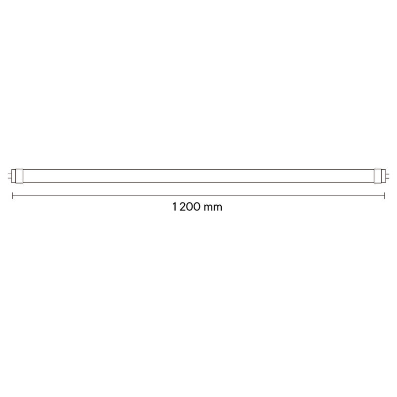 Tubo LED T8 EVERTUBE II 18W opciones color de luz neutro (4100K) y frío (6500K) G13 90-290V FP:0.9 2,160lm 40mil hr de Megamex