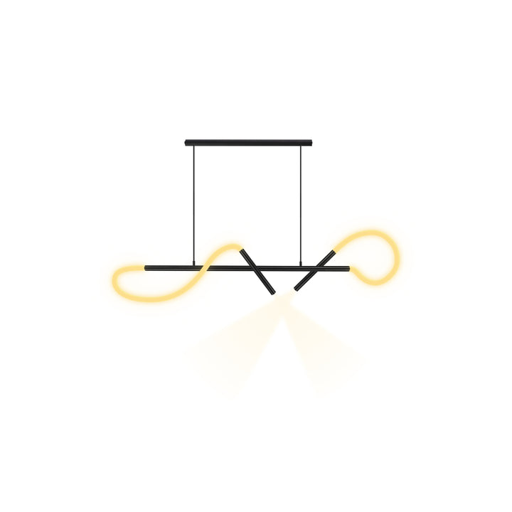 Luminario LLuscá suspender neón 2x13W + spots dirigibles 2x3W 45° luz cálida (3000K), suspensión ajustable 0-120cm de línea Europea iLumileds