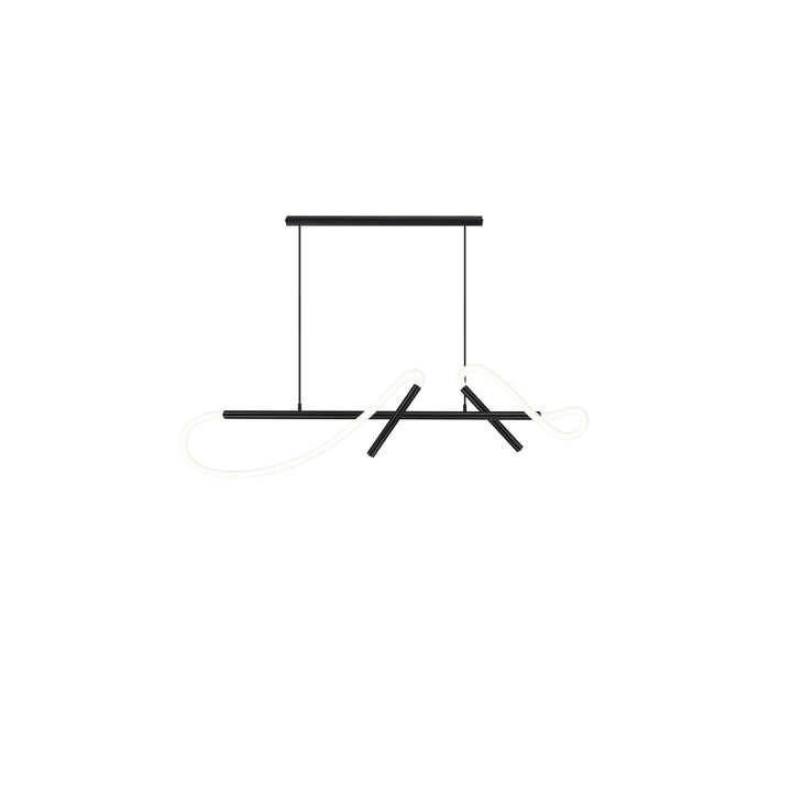 Luminario LLuscá suspender neón 2x13W + spots dirigibles 2x3W 45° luz cálida (3000K), suspensión ajustable 0-120cm de línea Europea iLumileds