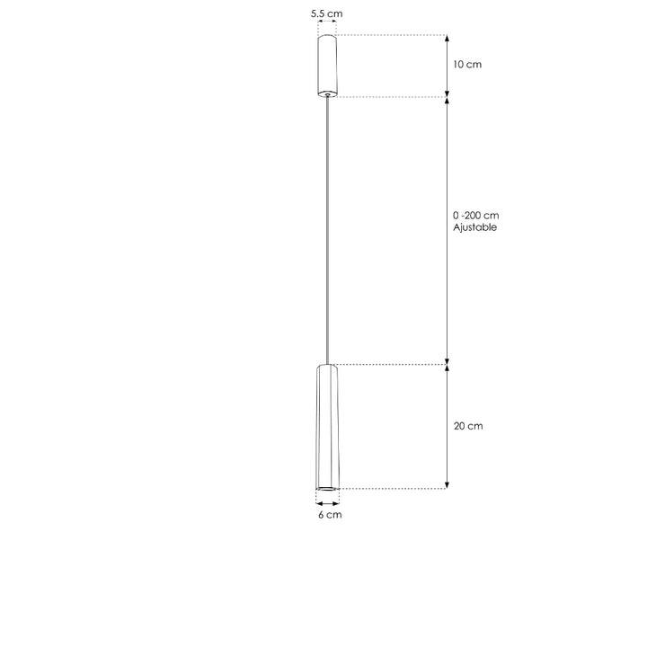 Luminario LuLi hexagonal acabado negro 20cm 5W 24° luz cálida (3000K), suspensión ajustable 0-200cm de línea Europea iLumileds