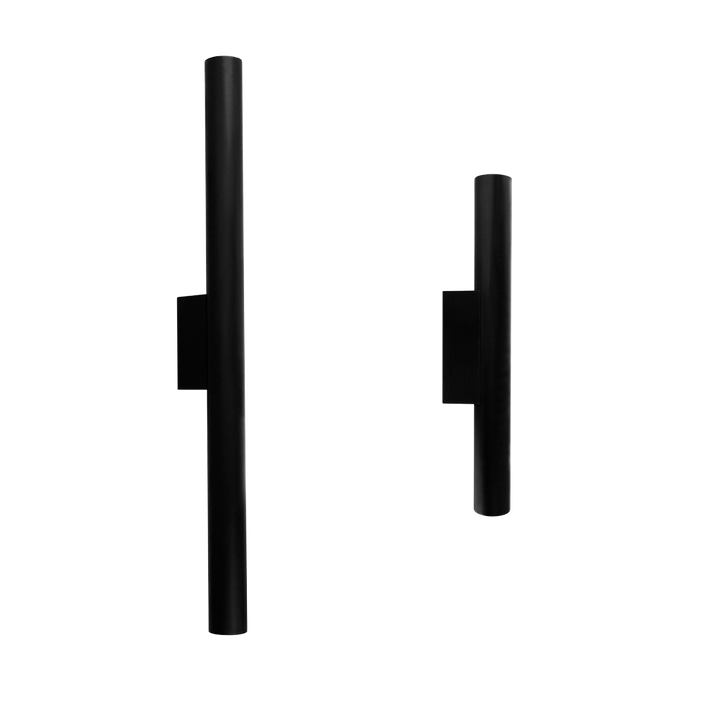 Cilindro de muro 60cm luz directa / indirecta 6W luz cálida (3000K) 85-265V, para exterior fabricado en policarbonato negro de iLumileds