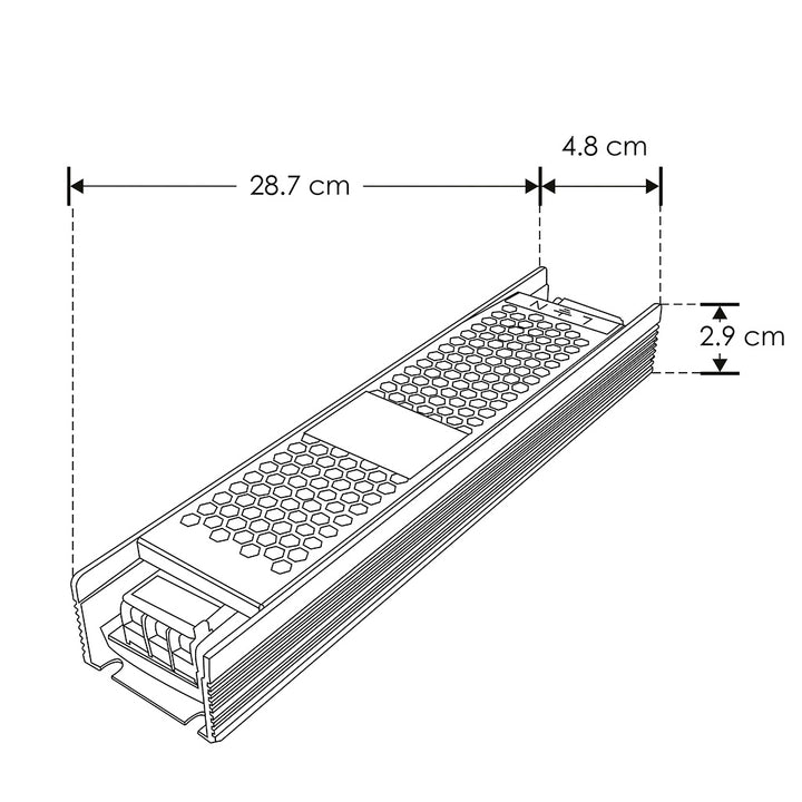 Fuente de poder atenuable 200W (160W máx.) 48V cc compatible con 5 modos: TRIAC, 0-10V, 1-10V, PWM y potenciómetro de iLumileds