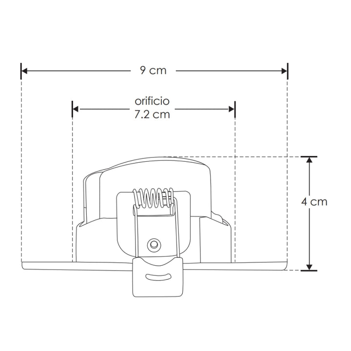 Luminario downlight dirigible cuadrado 5W 42° 100-240V opción de luz cálido / neutro frío de iLumileds