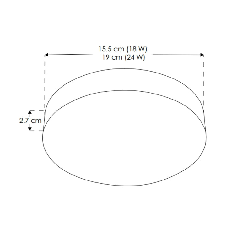 Luminario de sobreponer 18W (Ø15.5cm) opciones color de luz (neutro cálido 3000K - neutro 4100K - frío 6500K), fabricado en policarbonato 100-140V de iLumileds