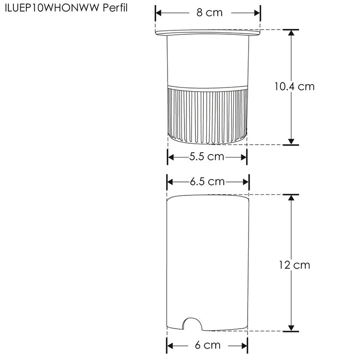 Luminario circular integrado 10W luz cálida (3000K) 36° para empotrar en piso (incluye housing) con accesorio anti-deslumbramiento de iLumileds