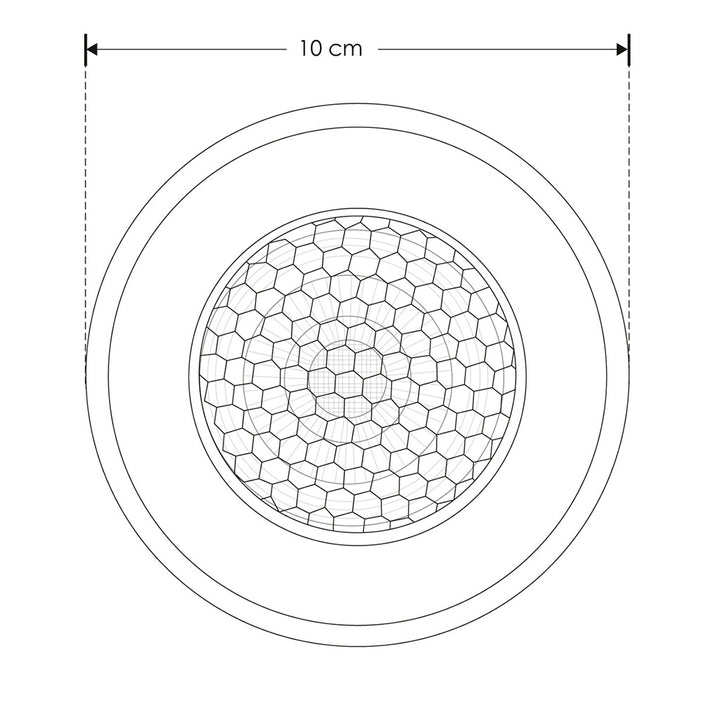 Luminario circular integrado 15W luz cálida (3000K) 36° para empotrar en piso (incluye housing) con accesorio anti-deslumbramiento de iLumileds