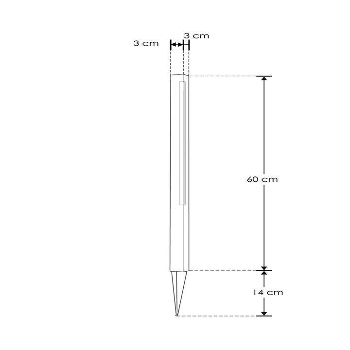 Estaca para jardín 60cm 3W luz cálida (3000K), incluye estaca para fijar en piso 100-240V de iLumileds