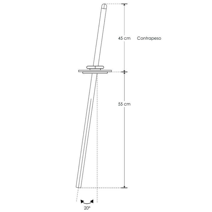 Luminario empotrar tipo flauta 100cm dirigible 7W luz cálida 24° de línea Europea iLumileds