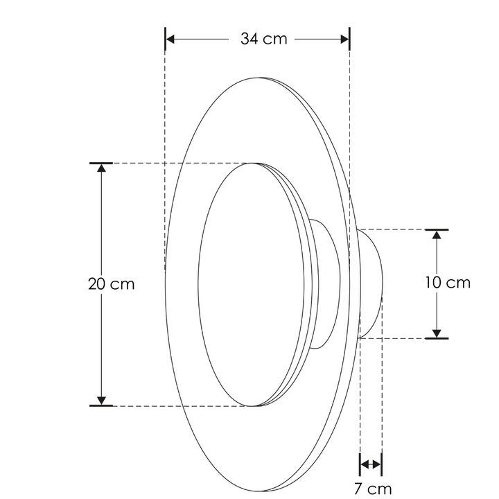 Luminario decorativo de muro circulo Ø34cm 11W luz cálida acabado dorado o negro con fondo blanco de iLumileds
