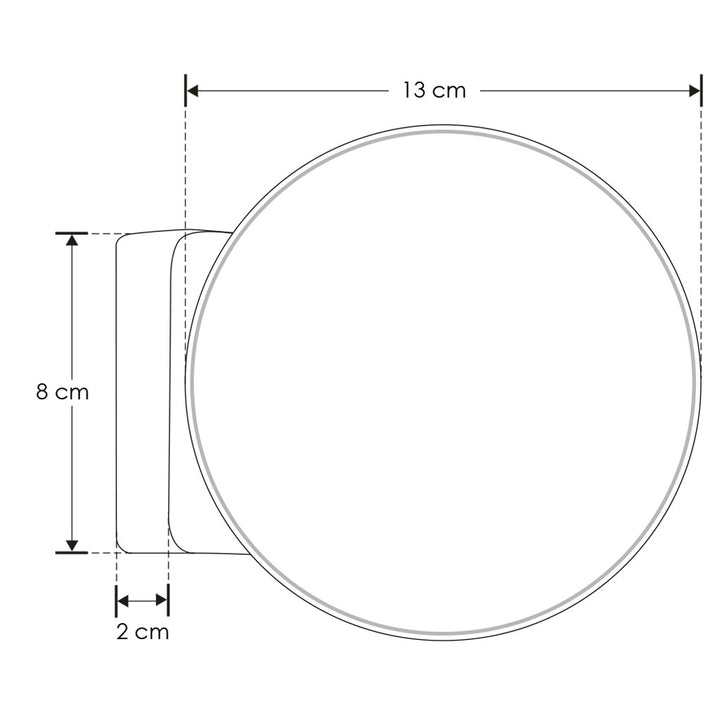 Luminario esférico de policarbonato opalino 7W luz cálida, base negra para muro de iLumileds
