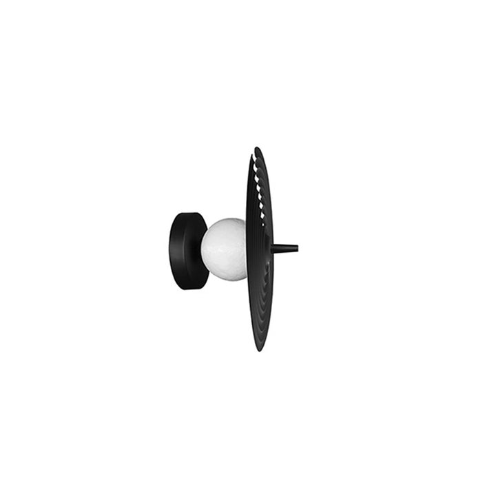 Luminario MiLá 2 para muro con esfera difusa con base G9, fabricado en aluminio acabado negro con blanco de línea Europea iLumileds