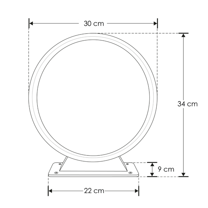 Bolardo aro de luz Gropi 5W luz cálido Ø30cm acabado gris con acrílico difuso anti-reflejante de iLumileds