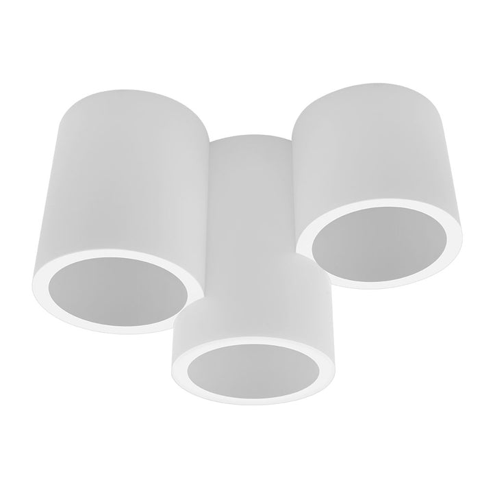 Luminario sobreponer triple cilíndo asimétrico bajo deslumbramiento de Yeso con 3 bases GU10 de iLumileds