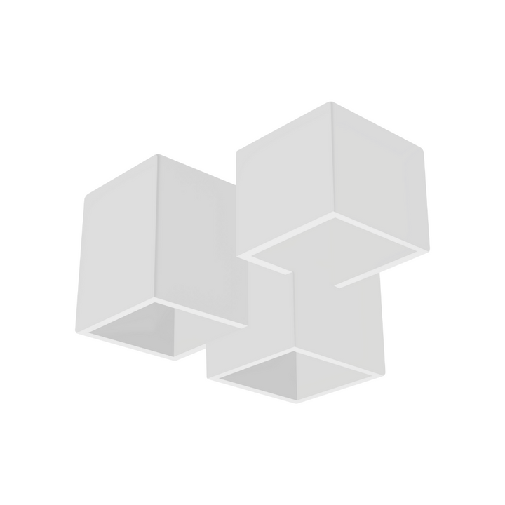 Luminario sobreponer triple cubos asimétrico bajo deslumbramiento de Yeso con 3 bases GU10 de iLumileds