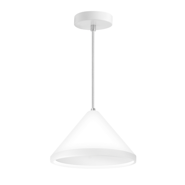 Luminario Vendeve suspender cónico de yeso base E27 acabado gris o blanco de iLumileds