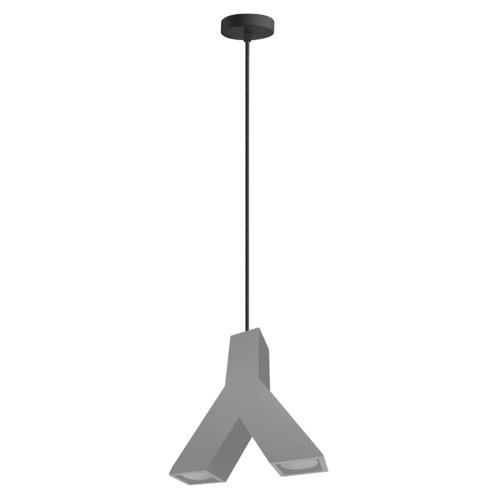 Luminario Dufy suspender doble salida de yeso base GU10 acabado gris o blanco de iLumileds