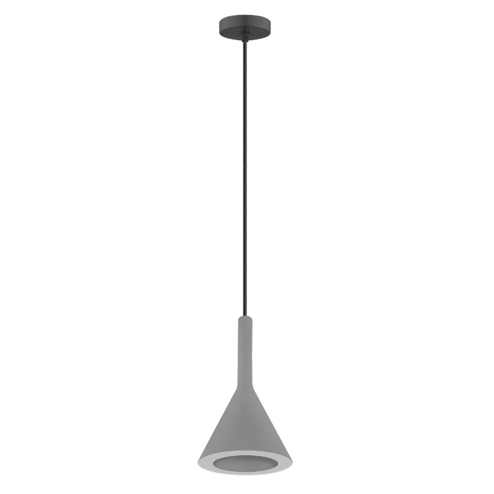 Luminario Lutréc suspender cónico largo de yeso base E27 acabado gris o blanco de iLumileds