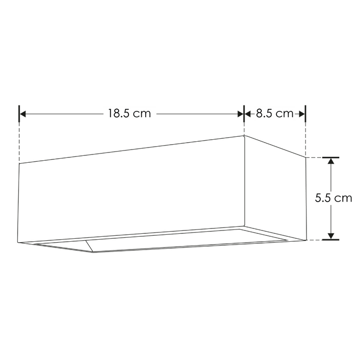 Luminario rectangular de Yeso 18.5cm para muro, incluye base G9 de iLumileds