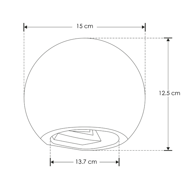 Luminario esférico de Yeso para muro, incluye base G9 de iLumileds