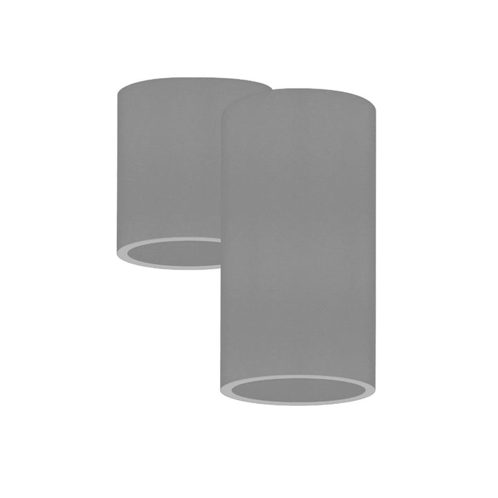 Luminario doble cilíndro asimétrico de Yeso para muro, incluye dos bases G9 de iLumileds