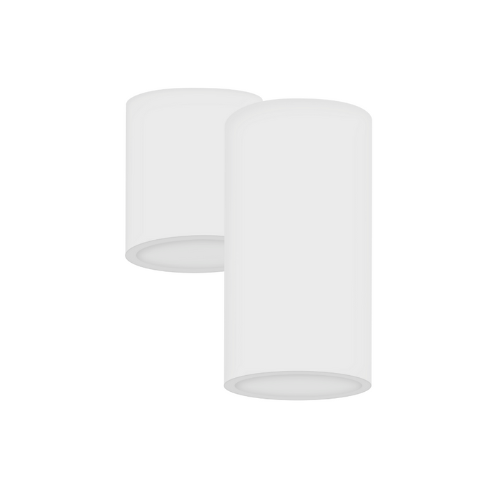 Luminario doble cilíndro asimétrico de Yeso para muro, incluye dos bases G9 de iLumileds