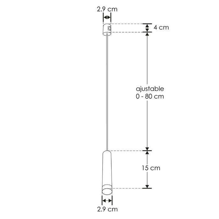 Módulo Tadema Suspendido Cilíndrico LED 5W luz cálida (3000K) 120° 24V acabado dorado línea Europa iLumileds