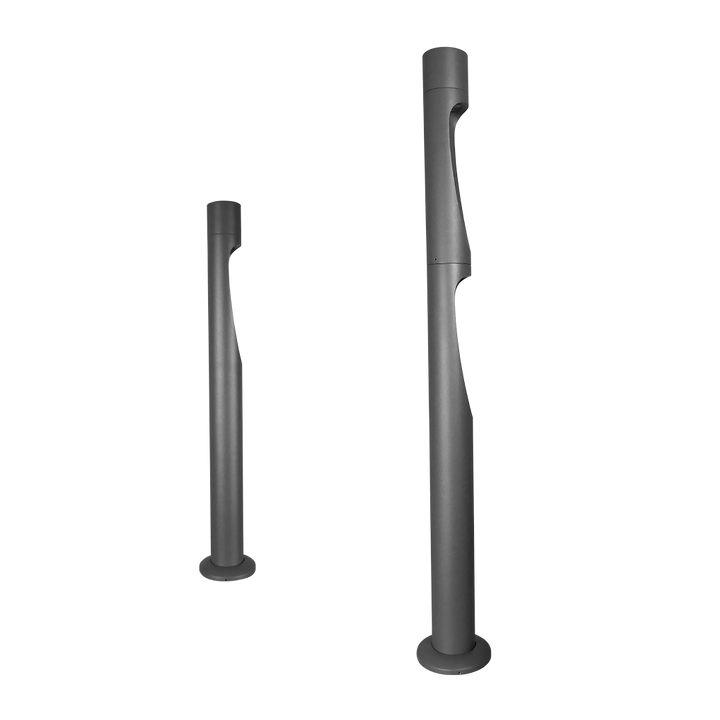 Bolardo Ictinos 12W luz cálida (3000K) 60cm con doble salida de luz (salida de luz superior de puede girar), fabricado en aluminio gris, 100-240V de iLumileds