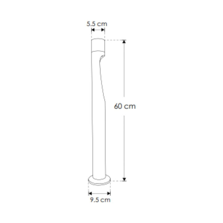 Bolardo Ictinos 6W luz cálida (3000K) 60cm con una salida de luz, fabricado en aluminio gris, 100-240V de iLumileds