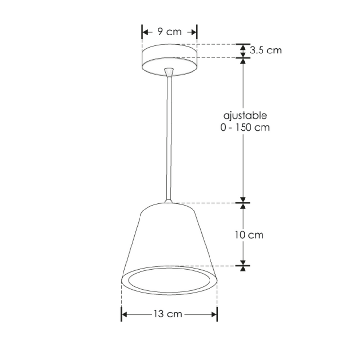 Luminario PLá suspender cónico pequeño de yeso 5W luz cálida acabado gris o blanco de iLumileds