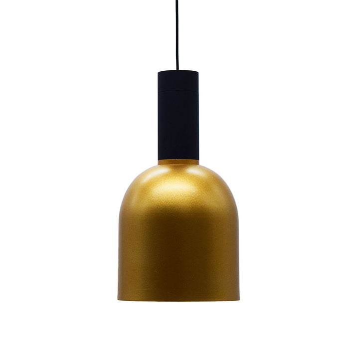 Luminario Liena Módulo LED Capsular cilíndrico 7W luz cálida acabado negro con dorado pantalla campana pequeña de iLumileds