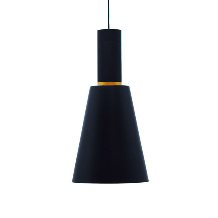 Luminario Liena módulo LED Capsular cilíndrico 7W luz cálida acabado negro con dorado pantalla cónica alargada de iLumileds