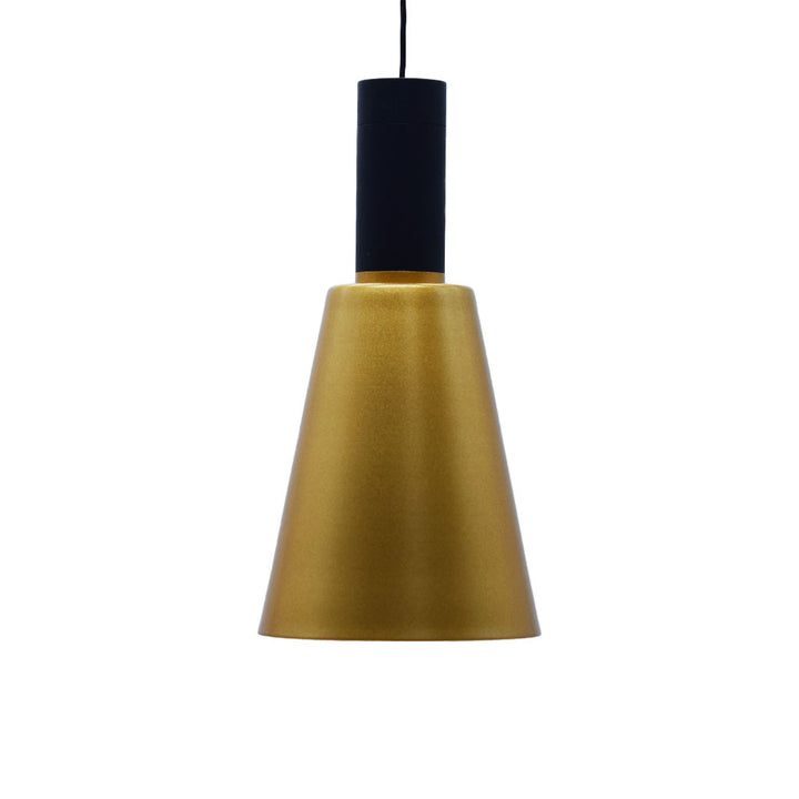 Luminario Liena módulo LED Capsular cilíndrico 7W luz cálida acabado negro con dorado pantalla cónica alargada de iLumileds