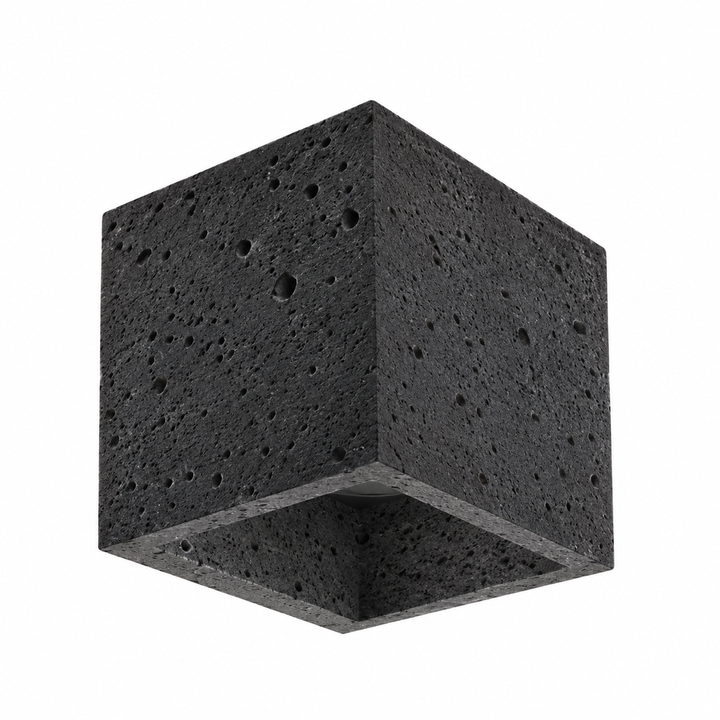 Luminario Louvre para muro con LED de 3W, luz cálida (3000K) y emisión indirecta, piedra volcánica acabado natural de iLumileds